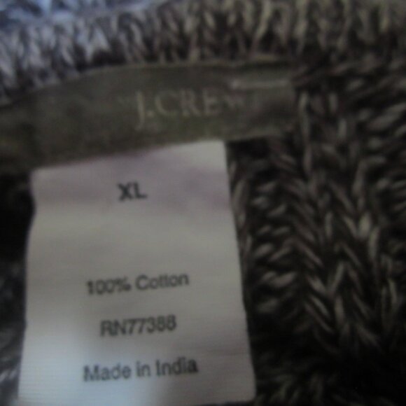 J Crew Womens XL Brown White Marled Cotton 2 Way Zip LS Hooded Cardigan Sweater - Picture 9 of 9